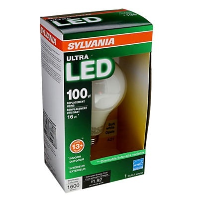 slide 1 of 1, Sylvania A21 LED 100 watts Ultra Dimmable Soft White, 1 ct
