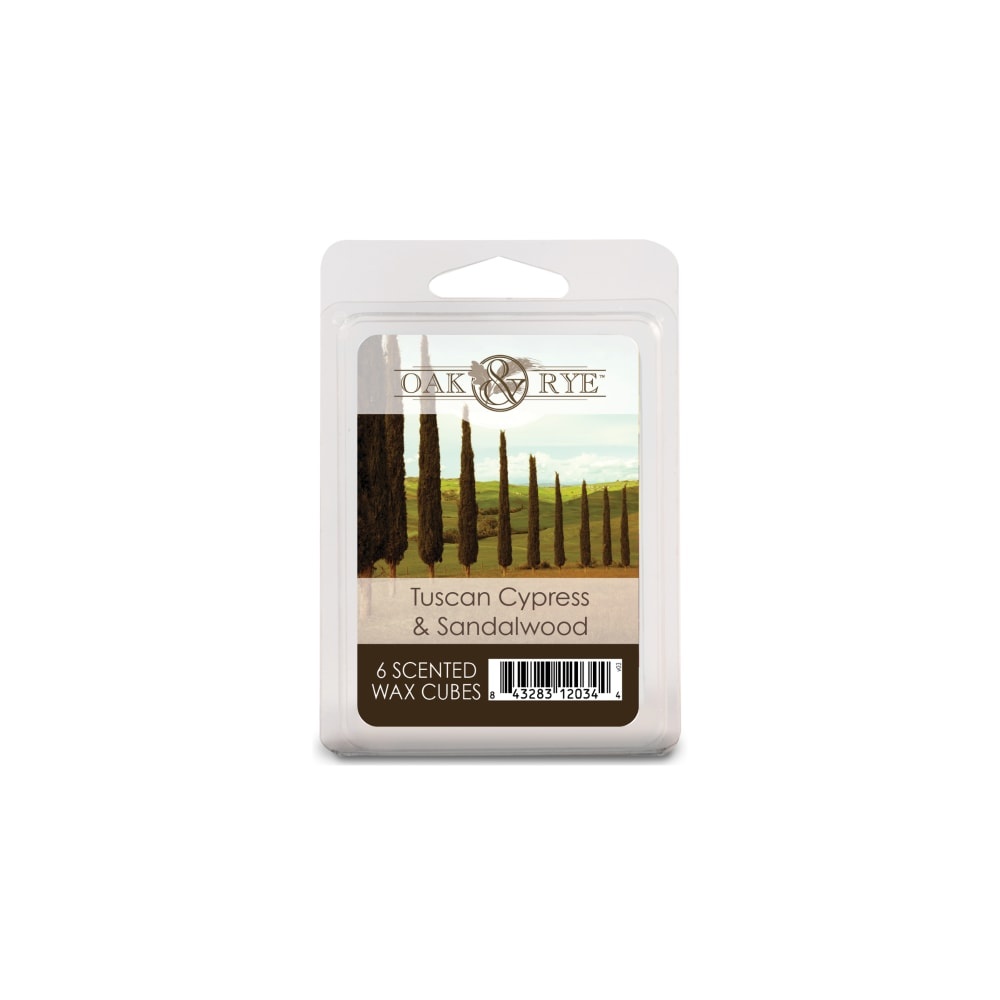 slide 1 of 1, Oak & Rye Tuscan Cypress & Sandalwood Scented Wax Cubes, 6 ct