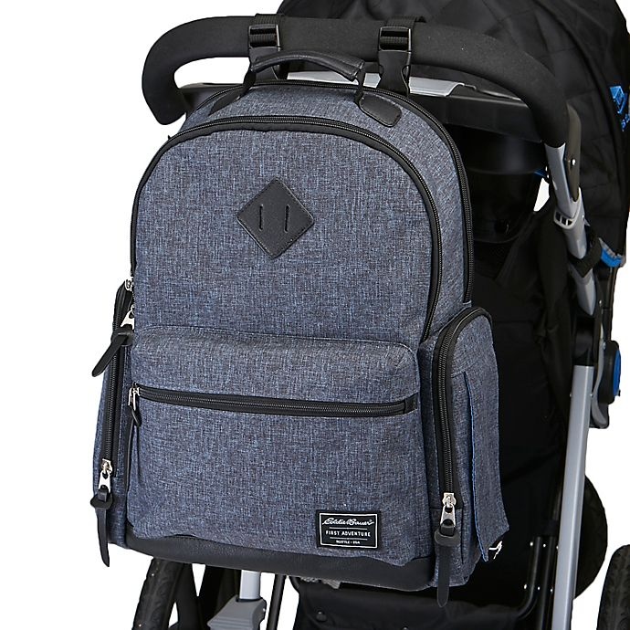 eddie bauer places & spaces bridgeport backpack diaper bag denim