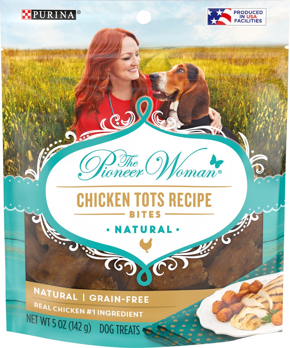 slide 6 of 10, The Pioneer Woman Made in USA Facilities, Grain Free, Natural Dog Treats, Chicken Tots Recipe Bites Pouch, 5.5 oz