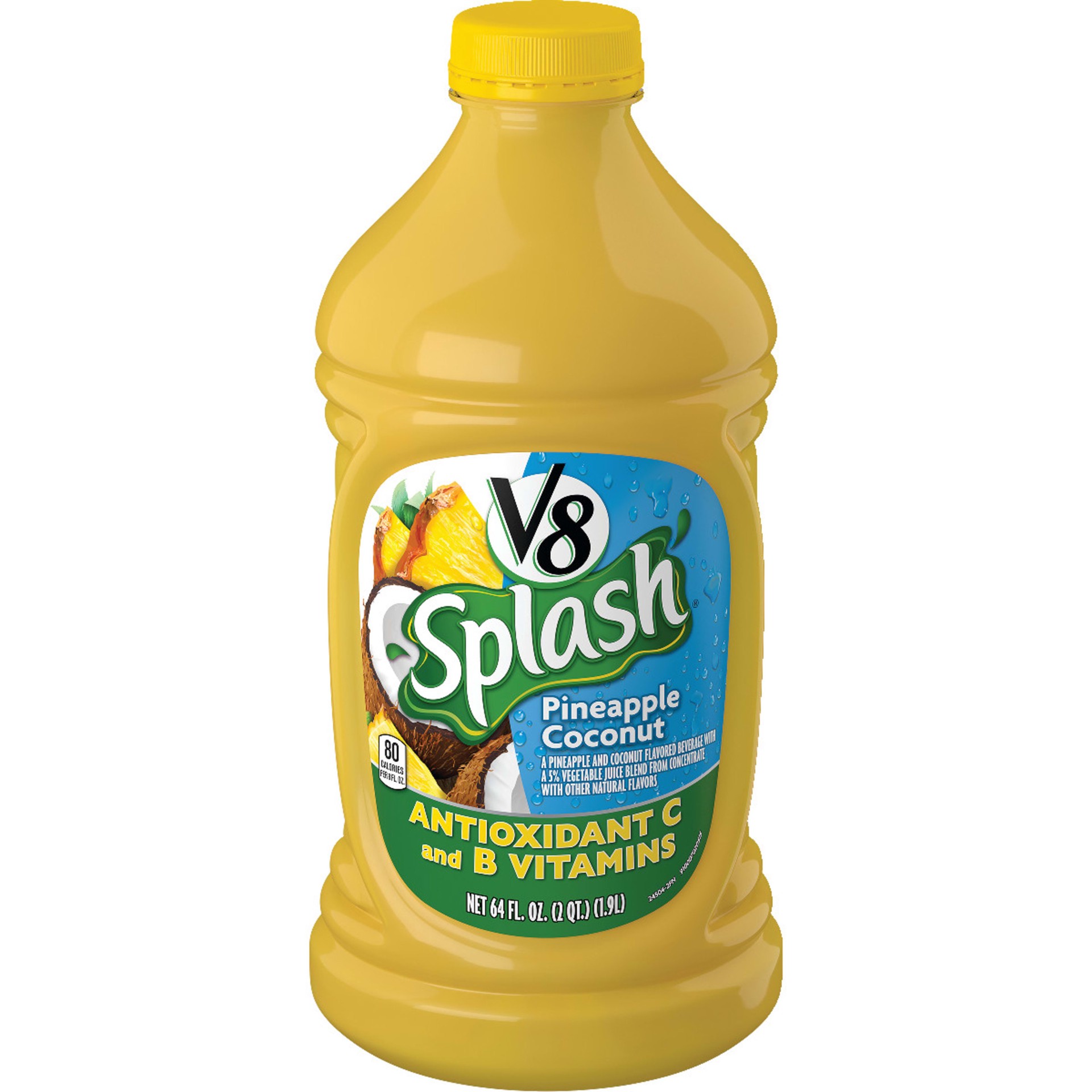 slide 4 of 10, V8 Splash Pineapple Coconut Flavored Juice Beverage, 64 FL OZ Bottle, 64 oz