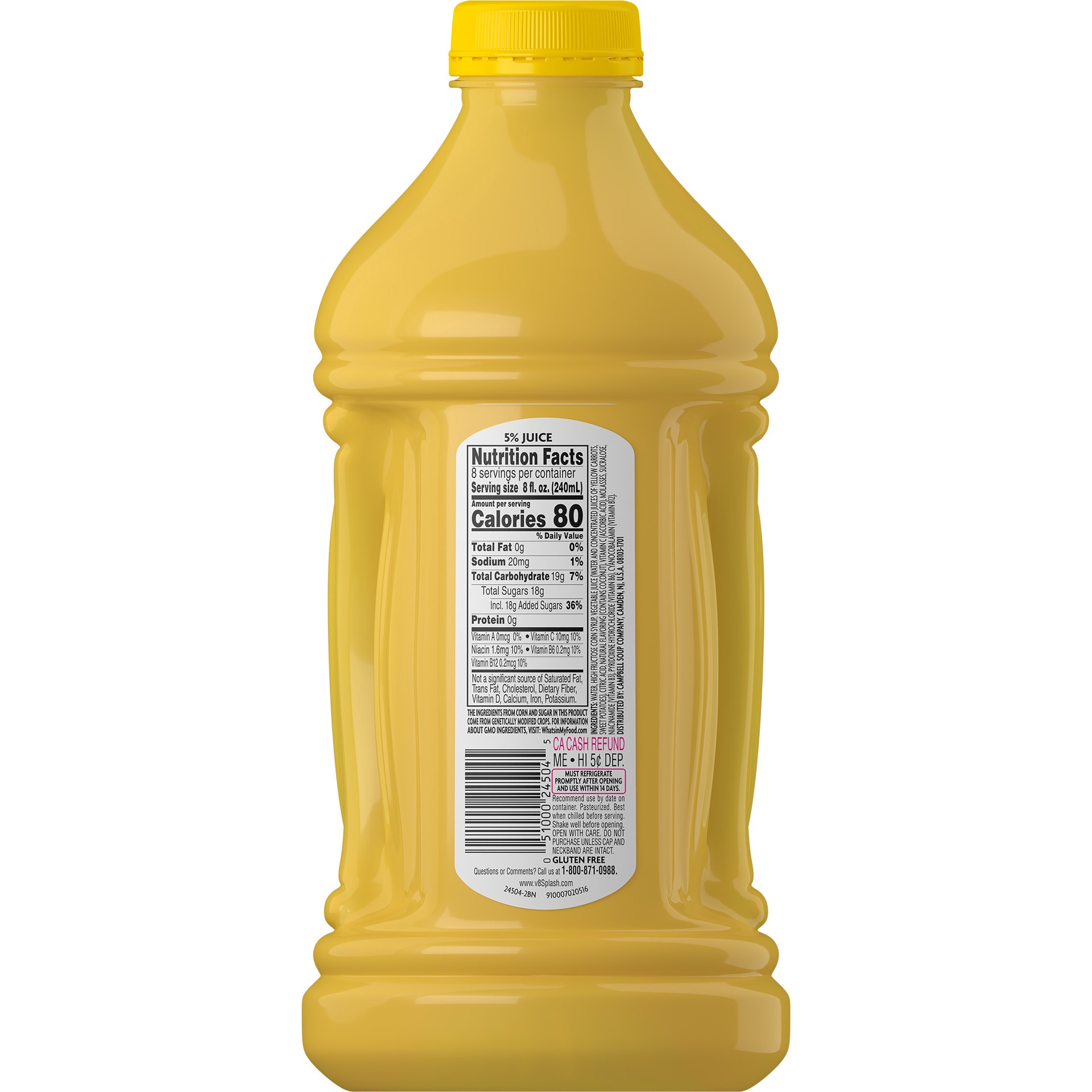 slide 8 of 10, V8 Splash Pineapple Coconut Flavored Juice Beverage, 64 FL OZ Bottle, 64 oz