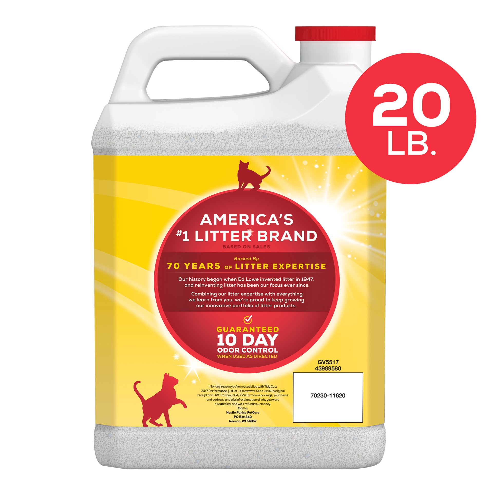 slide 5 of 8, Tidy Cats Purina Tidy Cats Clumping Cat Litter, 24/7 Performance Multi Cat Litter, 20 lb