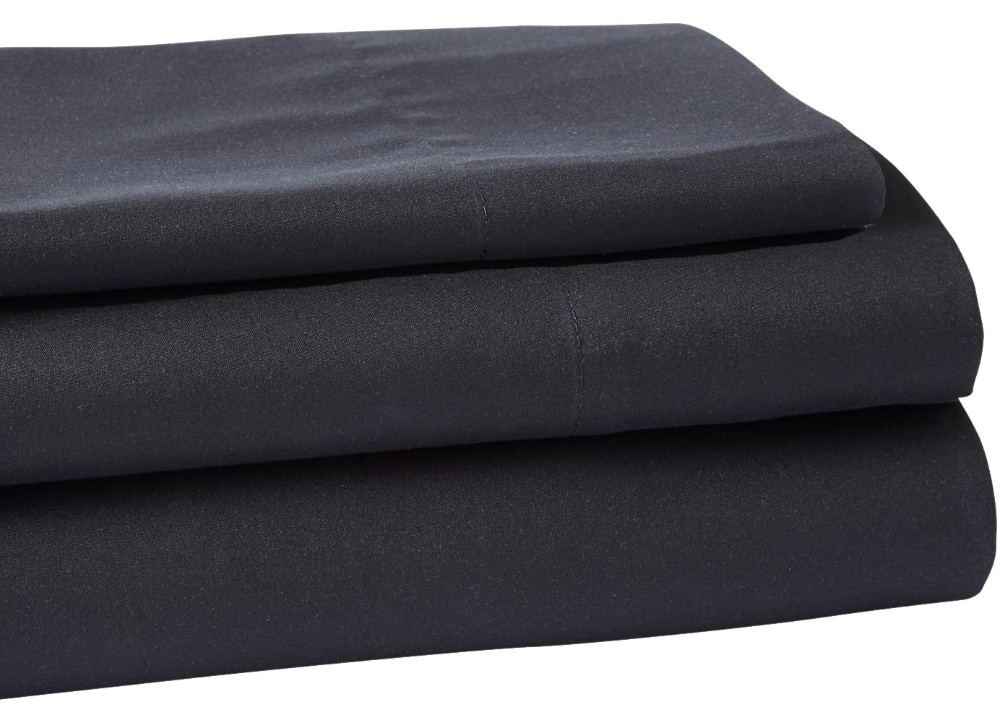 slide 1 of 1, Everyday Living Microfiber Sheet Set - 3 Piece - Jet Black, Twin Size