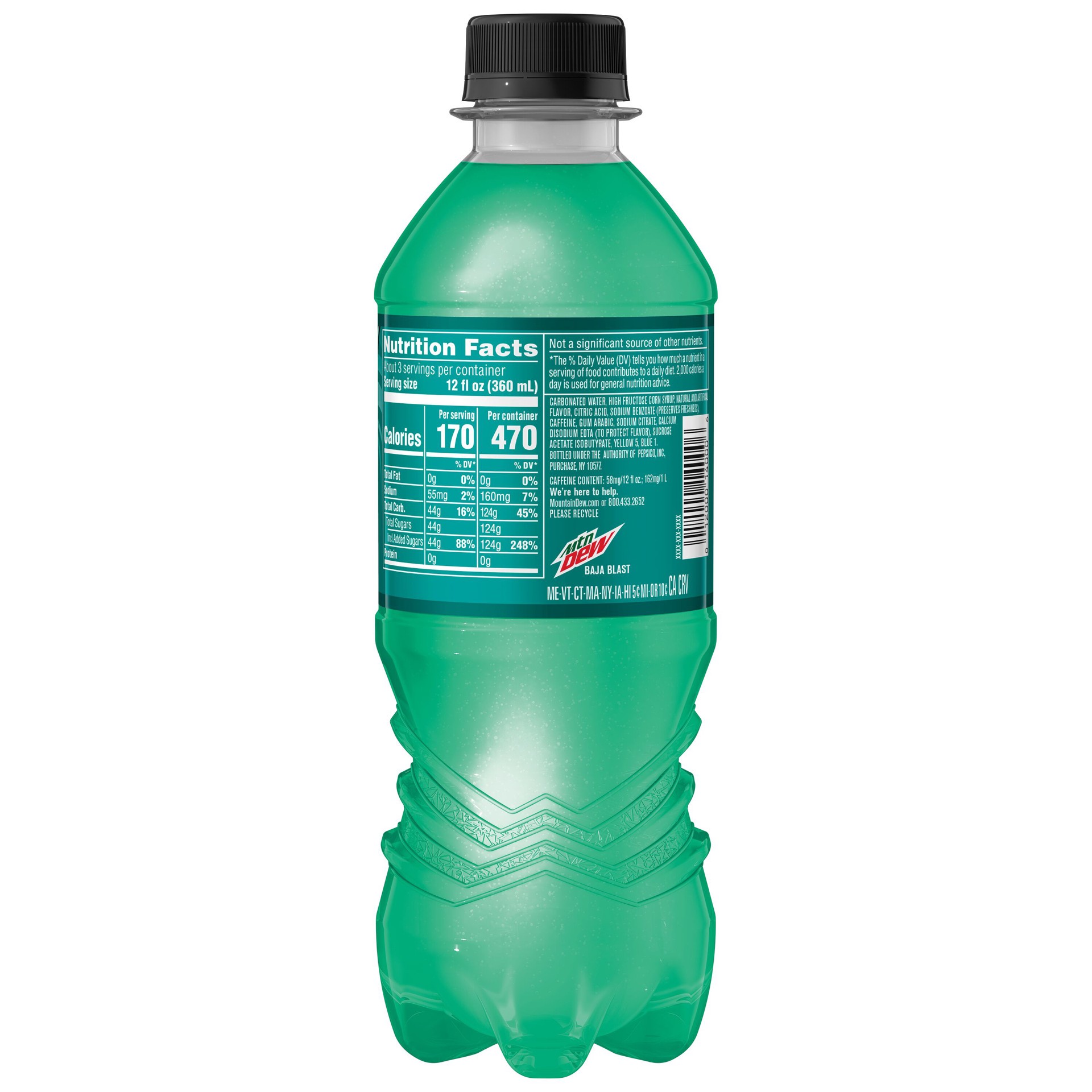 slide 2 of 2, Mountain Dew Baja Blast DEW Tropical Lime Flavor 1 Liter, 1 l