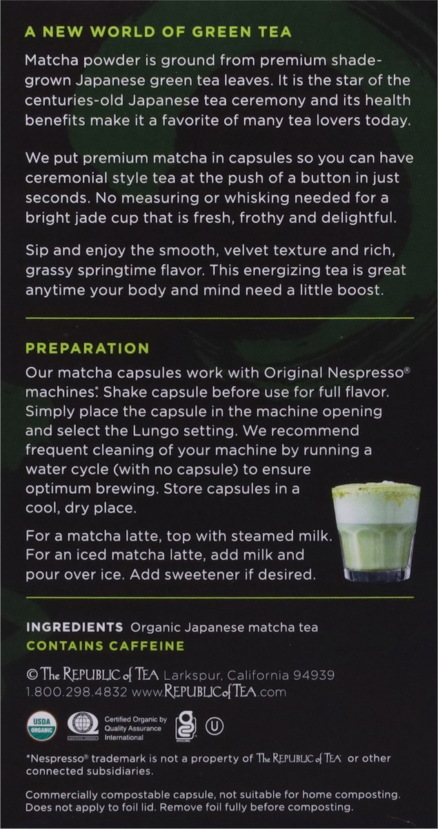 slide 2 of 13, The Republic of Tea U-Matcha Tea 10 Compostable Capsules, 10 ct