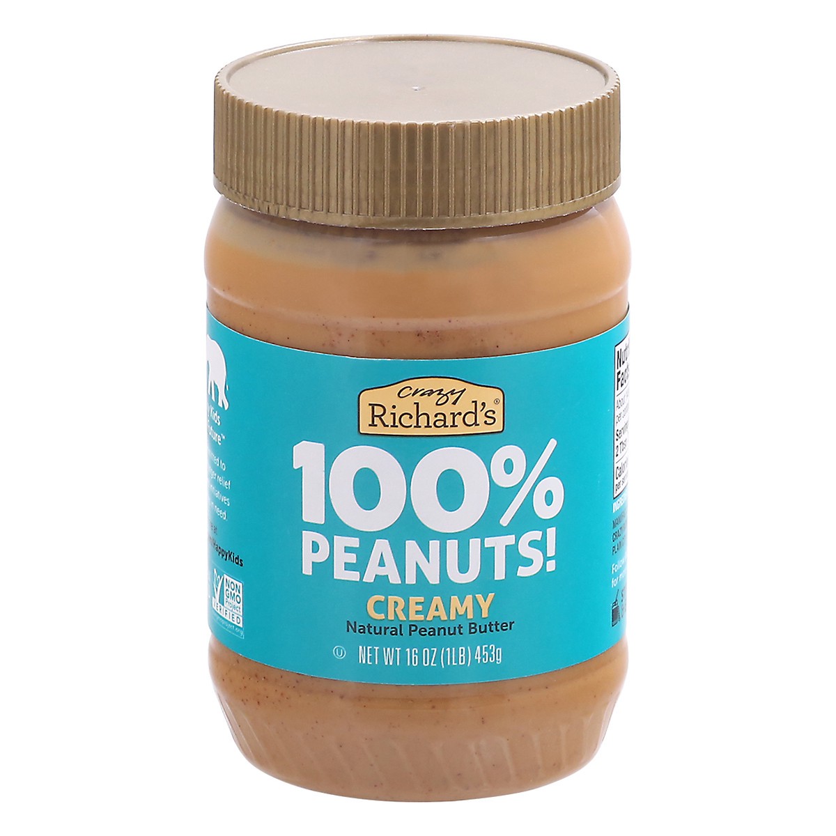 slide 1 of 12, Crazy Richard's Natural Creamy Peanut Butter, 16 oz