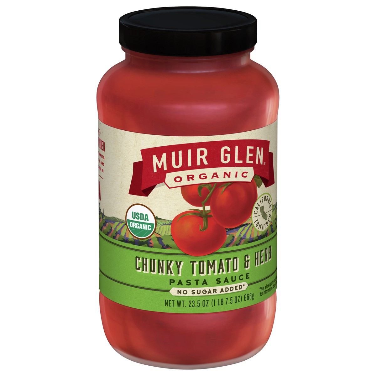 slide 7 of 9, Muir Glen Chunky Tomato & Herb Pasta Sauce, No Sugar Added- 23.5 fl oz, 23.5 fl oz