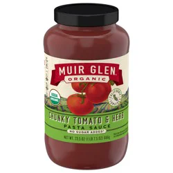 Muir Glen Organic Chunky Tomato & Herb Pasta Sauce, No Sugar Added, 23.5 oz.