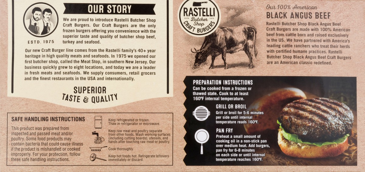 slide 4 of 12, Rastelli Butcher Shop Craft Burger Black Angus Steak Burger - 32 OZ, 