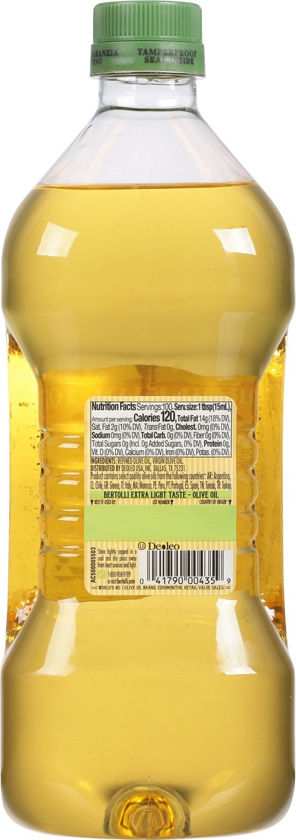 slide 8 of 12, Bertolli Extra Light Taste Olive Oil 50.72 fl oz, 50.72 fl oz