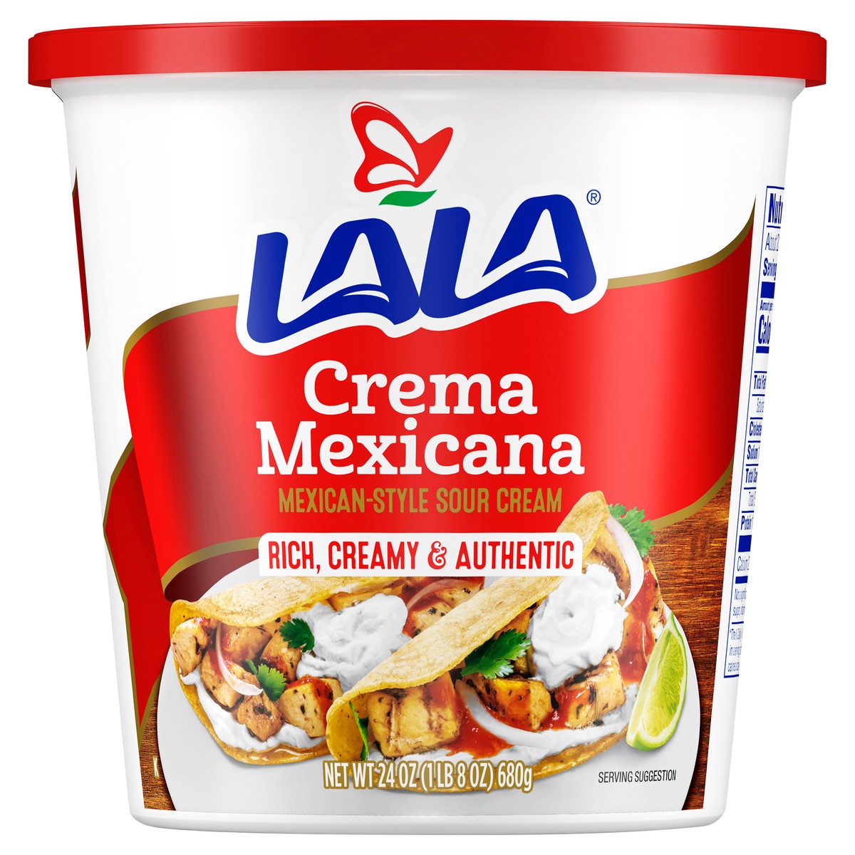 slide 7 of 11, LALA Crema Mexicana Sour Cream, 24 oz