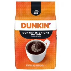 Dunkin'' Dunkin'’ Midnight Dark Roast Ground Coffee, 16.5 Oz. Bag