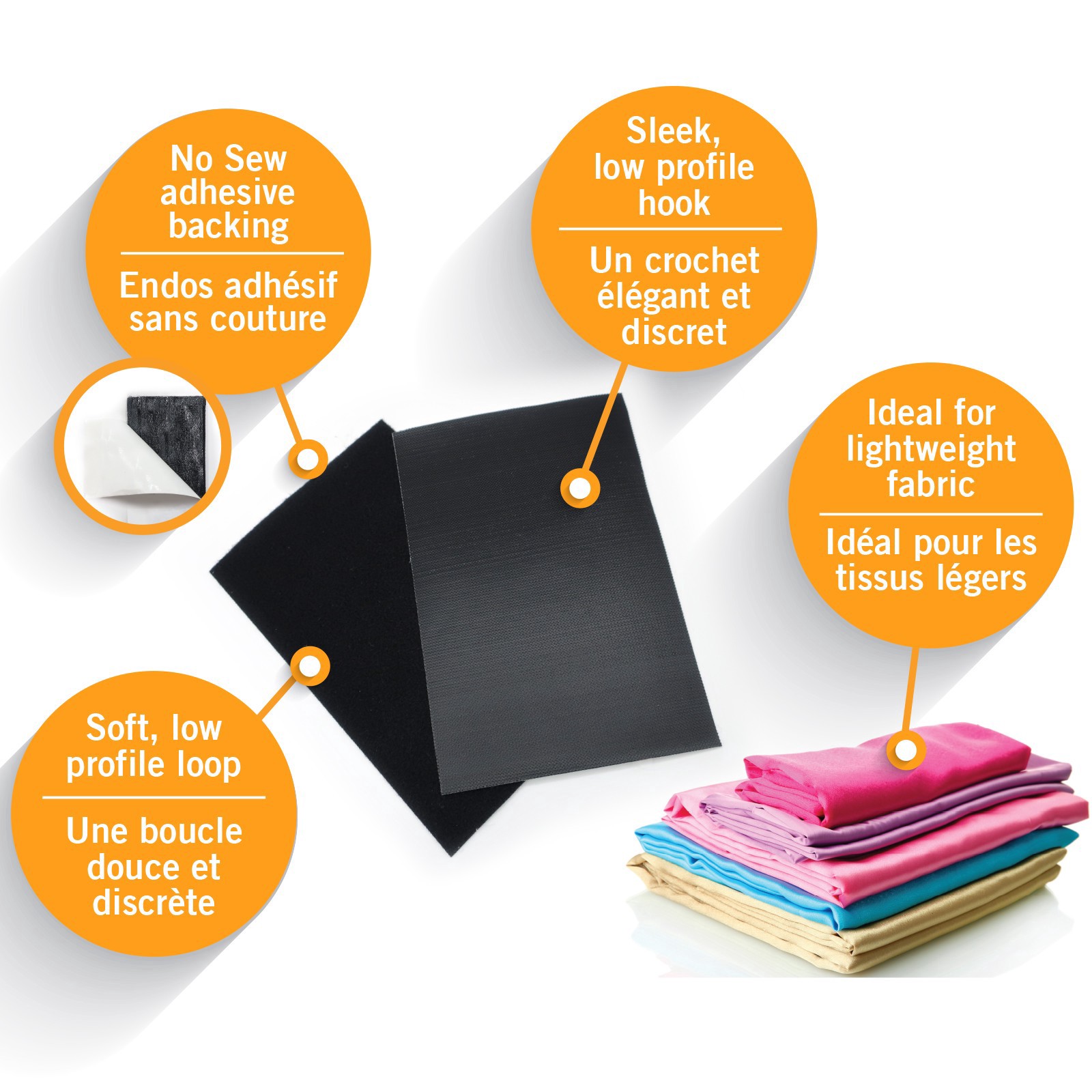 slide 6 of 6, Velcro Brand Sleek & Thin Black Stick On Fastener Rectangle, 6 in x 4 in