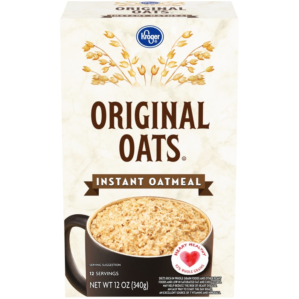 slide 1 of 1, Kroger Original Oats Instant Oatmeal, 12 ct; 1 oz