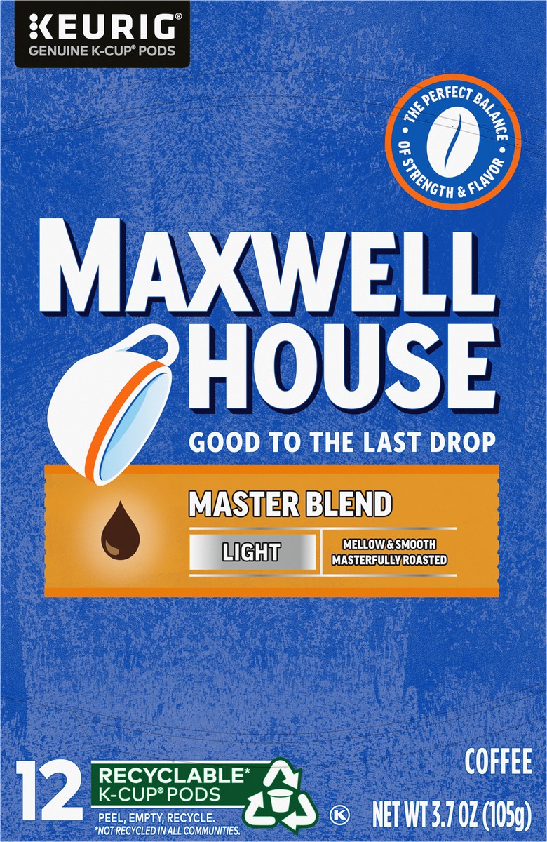 slide 9 of 9, Maxwell House Master Blend Mild Roast K-Cup Coffee Pods, 12 ct Box, 12 ct