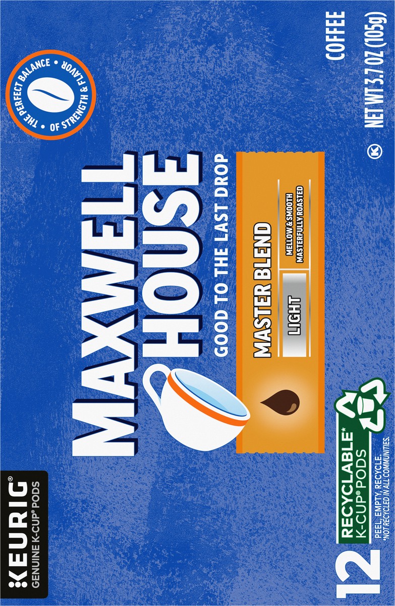 slide 6 of 9, Maxwell House Master Blend Mild Roast K-Cup Coffee Pods, 12 ct Box, 12 ct