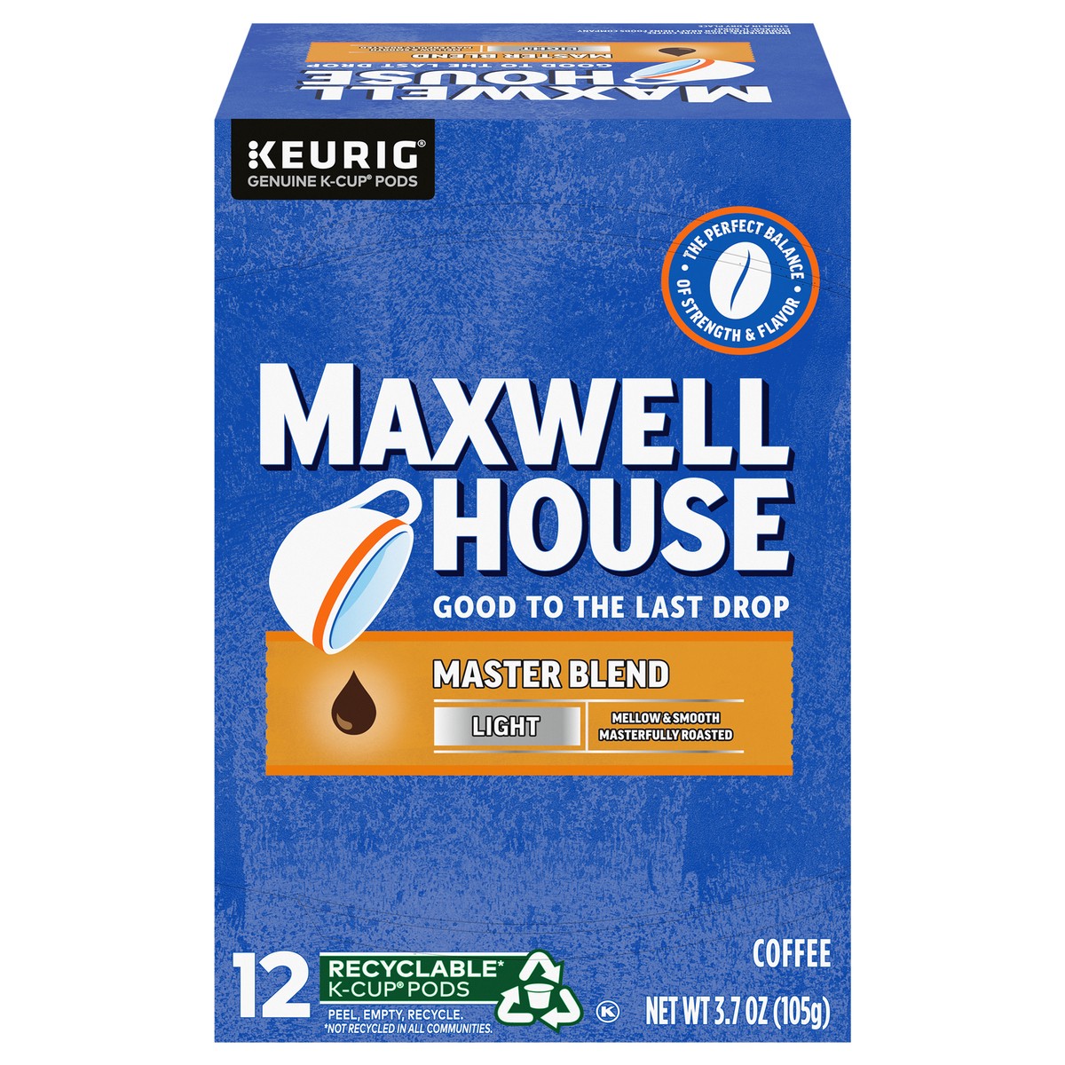 slide 1 of 9, Maxwell House Master Blend Mild Roast K-Cup Coffee Pods, 12 ct Box, 12 ct