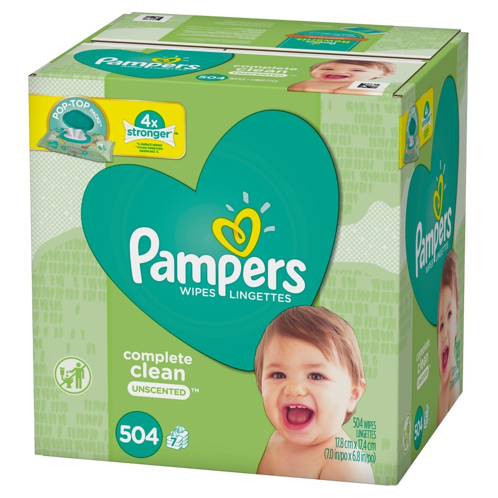 slide 4 of 5, Pampers Wipes Complete Clean, Unscented, 504 ct