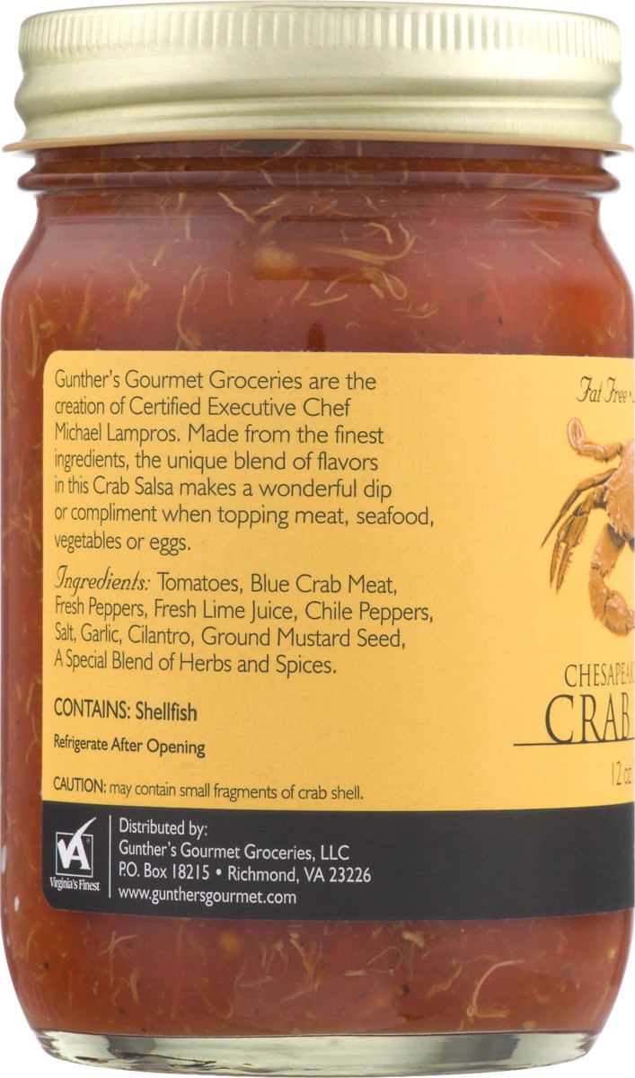 slide 5 of 9, Gunther's Gourmet Chesapeake Bay Style Crab Salsa 12 oz, 12 oz