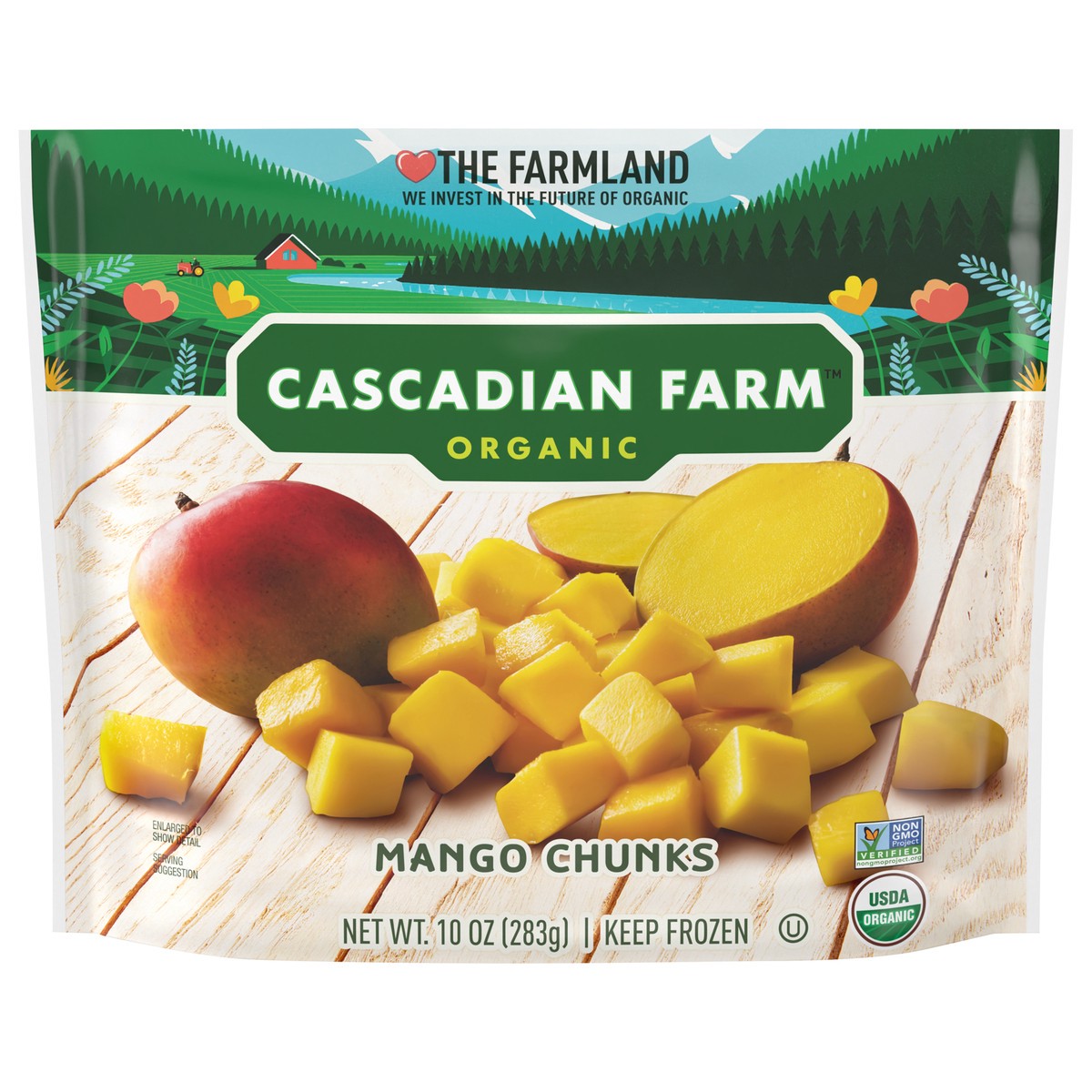 slide 1 of 9, Cascadian Farm Organic Mango Chunks, 10 oz