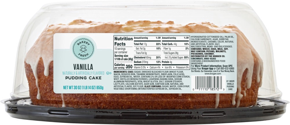 slide 4 of 4, Bakery Fresh Vanilla Pudding Cake, 30 oz