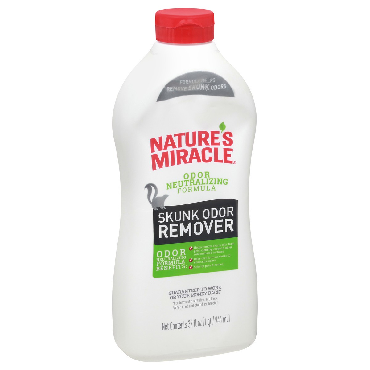 slide 6 of 9, Nature's Miracle Odor Neutralizing Formula Skunk Odor Remover 32 fl oz Bottle, 32 fl oz