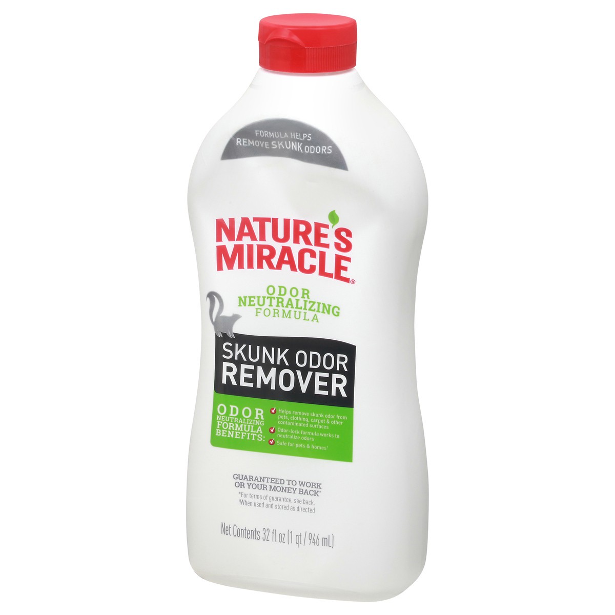slide 2 of 9, Nature's Miracle Odor Neutralizing Formula Skunk Odor Remover 32 fl oz Bottle, 32 fl oz