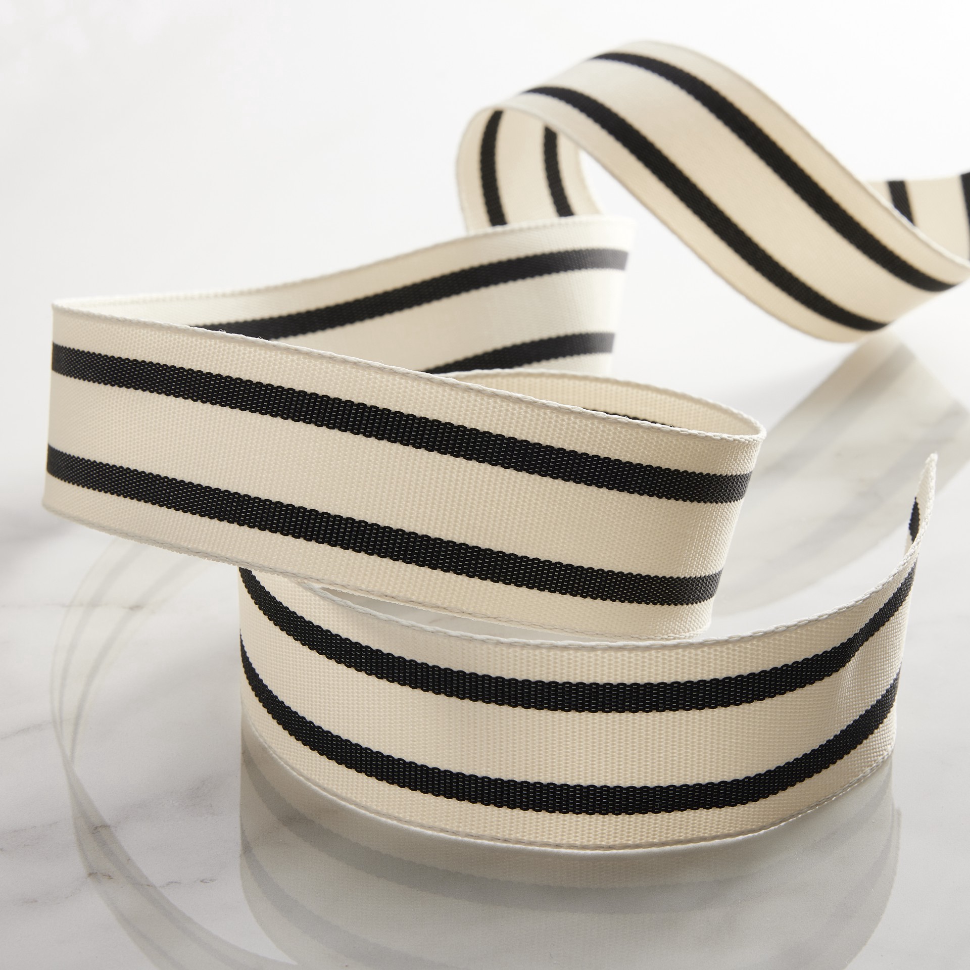 slide 4 of 4, 1.5" X 3yd. Wired Ticking Stripe Ribbon By Celebrate It, 1.5 in x 3 yd