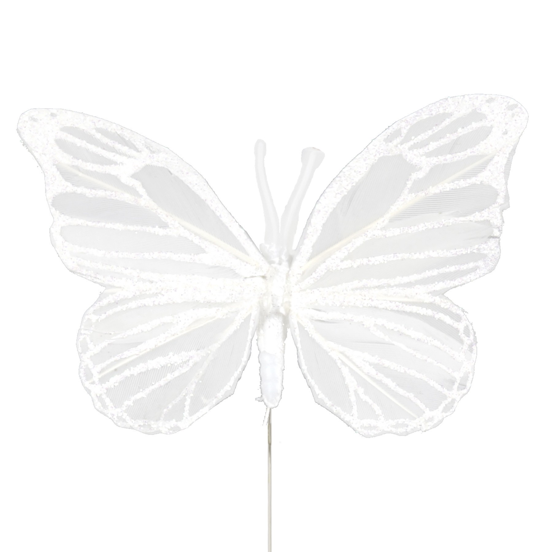 slide 4 of 4, 4" White Feather Butterflies, 5ct. By Ashland, 5 ct