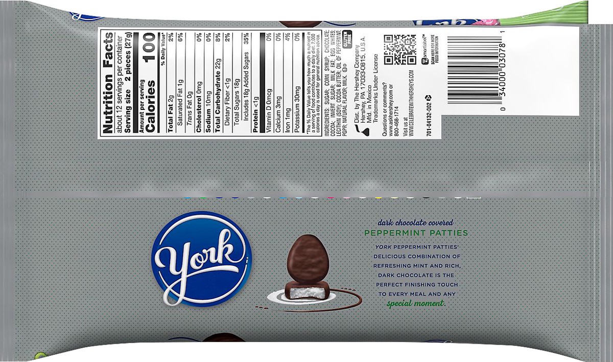 slide 2 of 3, York Egg Shaped Dark Chocolate Peppermint Patties 11 oz, 11 oz