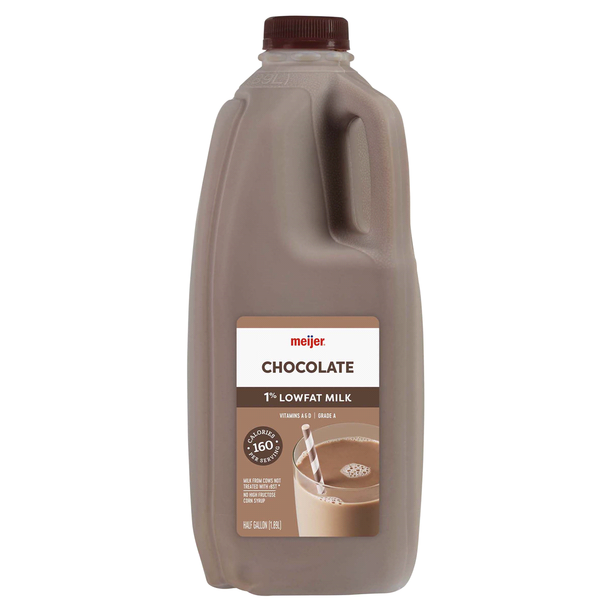 slide 1 of 2, Meijer Chocolate 1% Low Fat Milk, 1/2 gal
