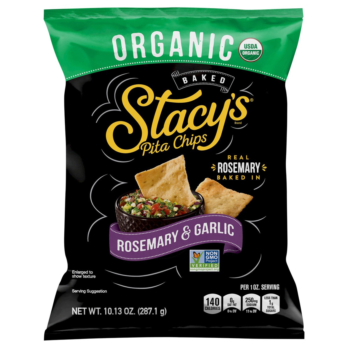 slide 1 of 3, Stacy's Baked Organic Pita Chips Rosemary & Garlic 10.13 Oz, 10.13 oz