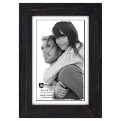 Malden Black Distressed Linear 4x6 Photo Frame
