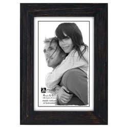 Malden Black Distressed Linear 4x6 Photo Frame