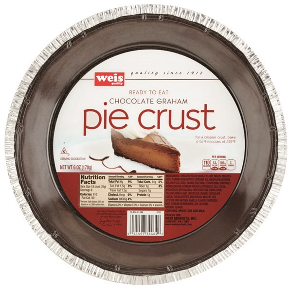 slide 1 of 6, Weis Quality Chocolate Chocolate Cookie Pie Crust, 6 oz