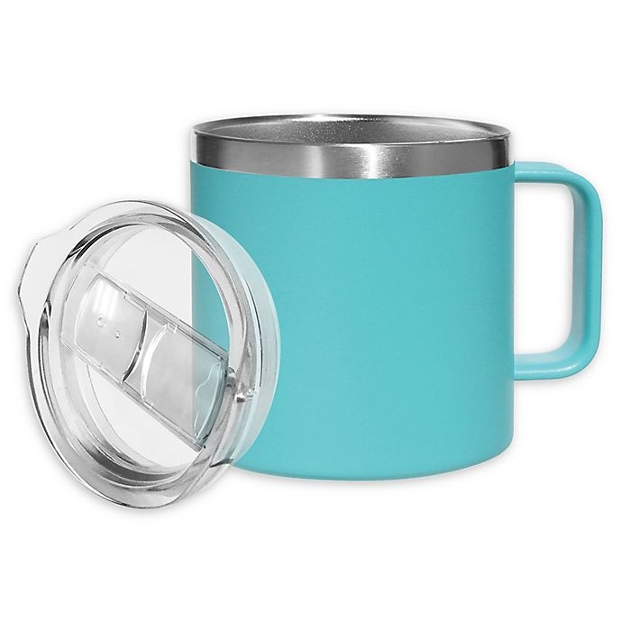 slide 1 of 1, Oggi Stainless Steel Mug with Lid - Turquoise, 1 ct