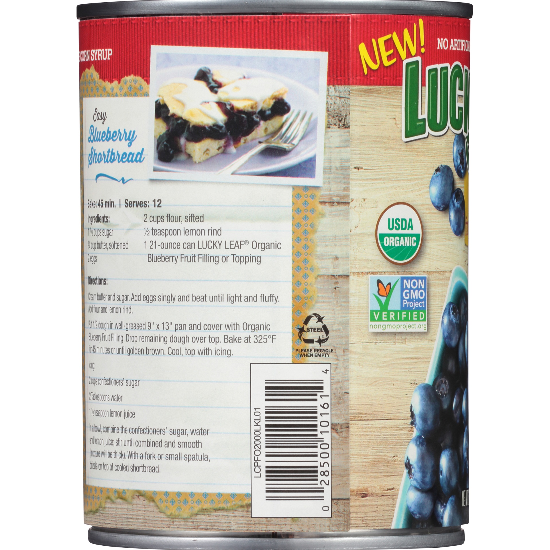 slide 2 of 6, Lucky Leaf Organic Blueberry Pie Filling, 21 oz