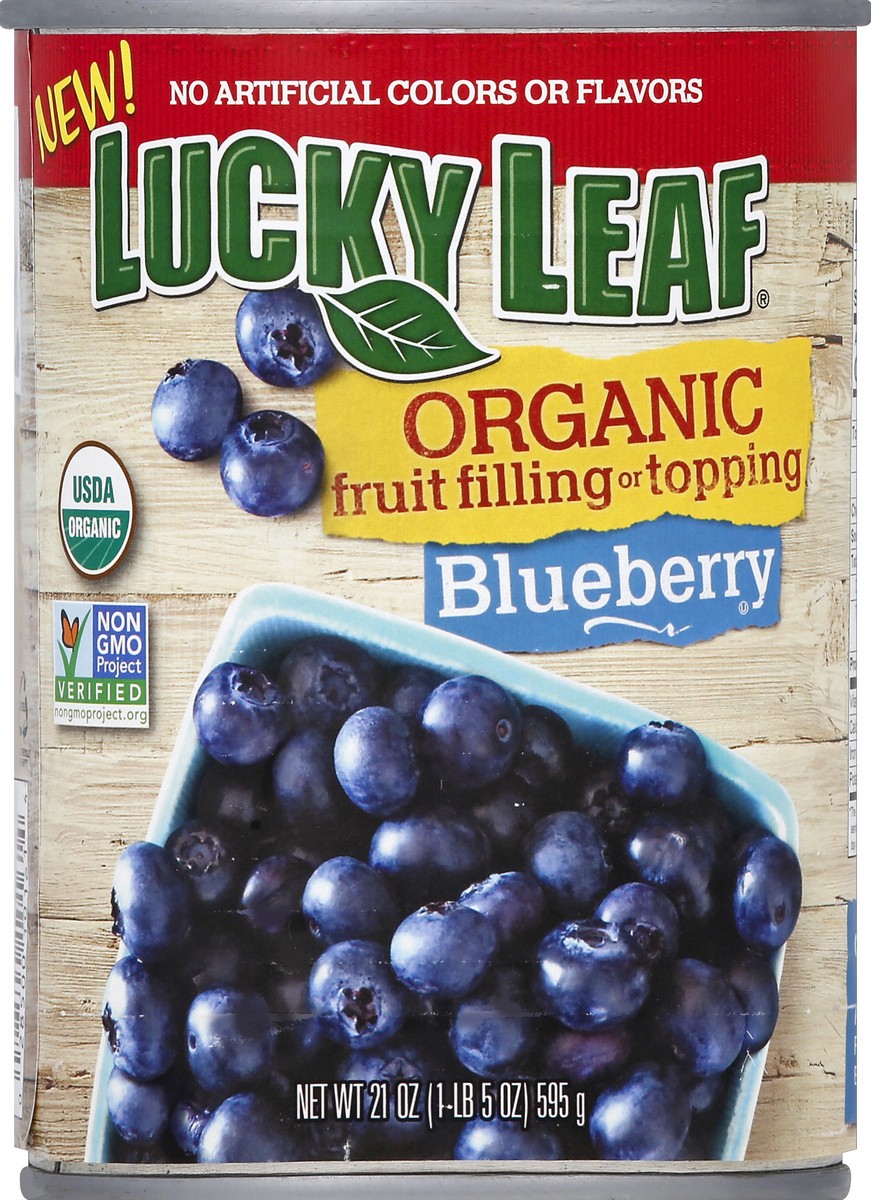 slide 2 of 2, Lucky Leaf Organic Blueberry Pie Filling, 21 oz