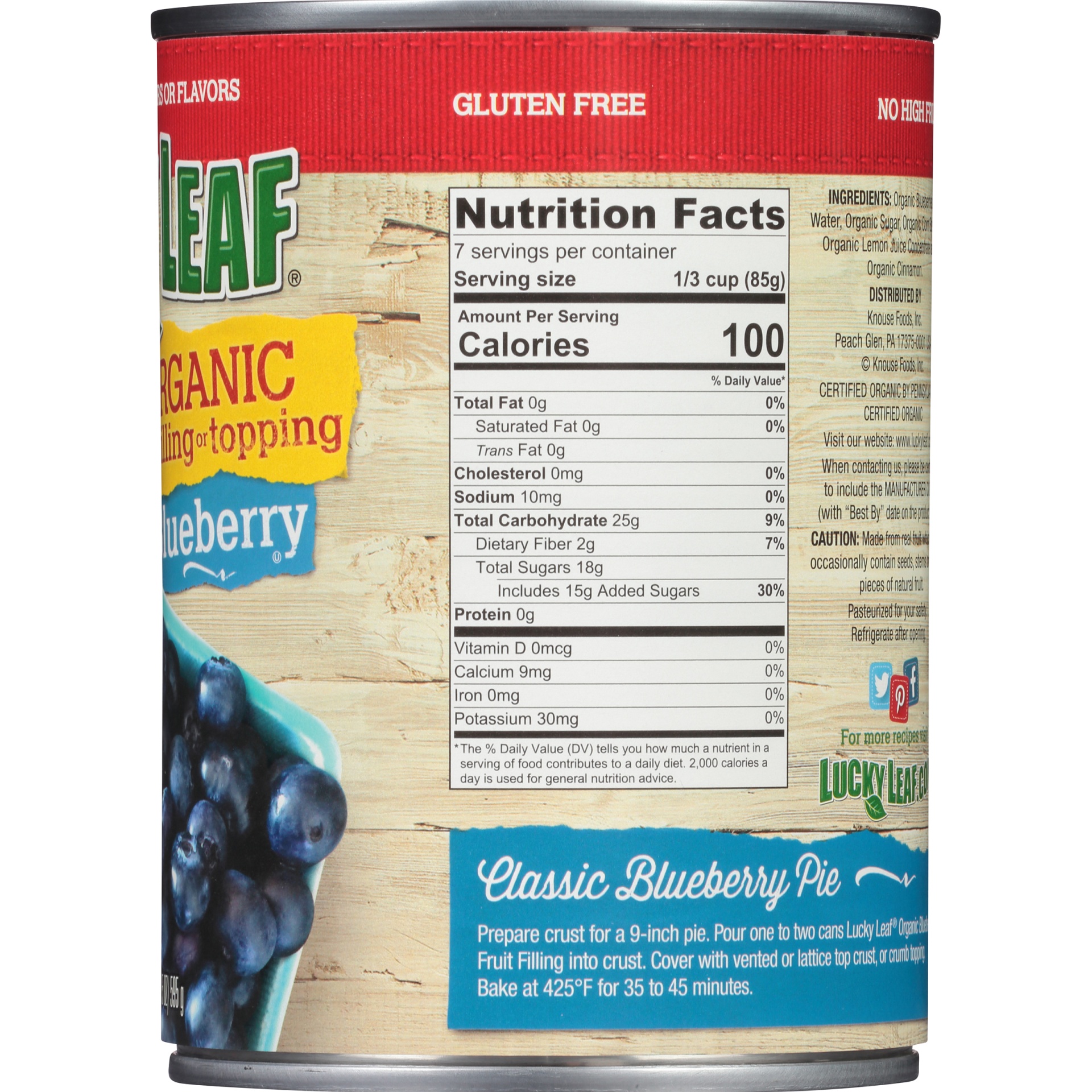 slide 3 of 6, Lucky Leaf Organic Blueberry Pie Filling, 21 oz