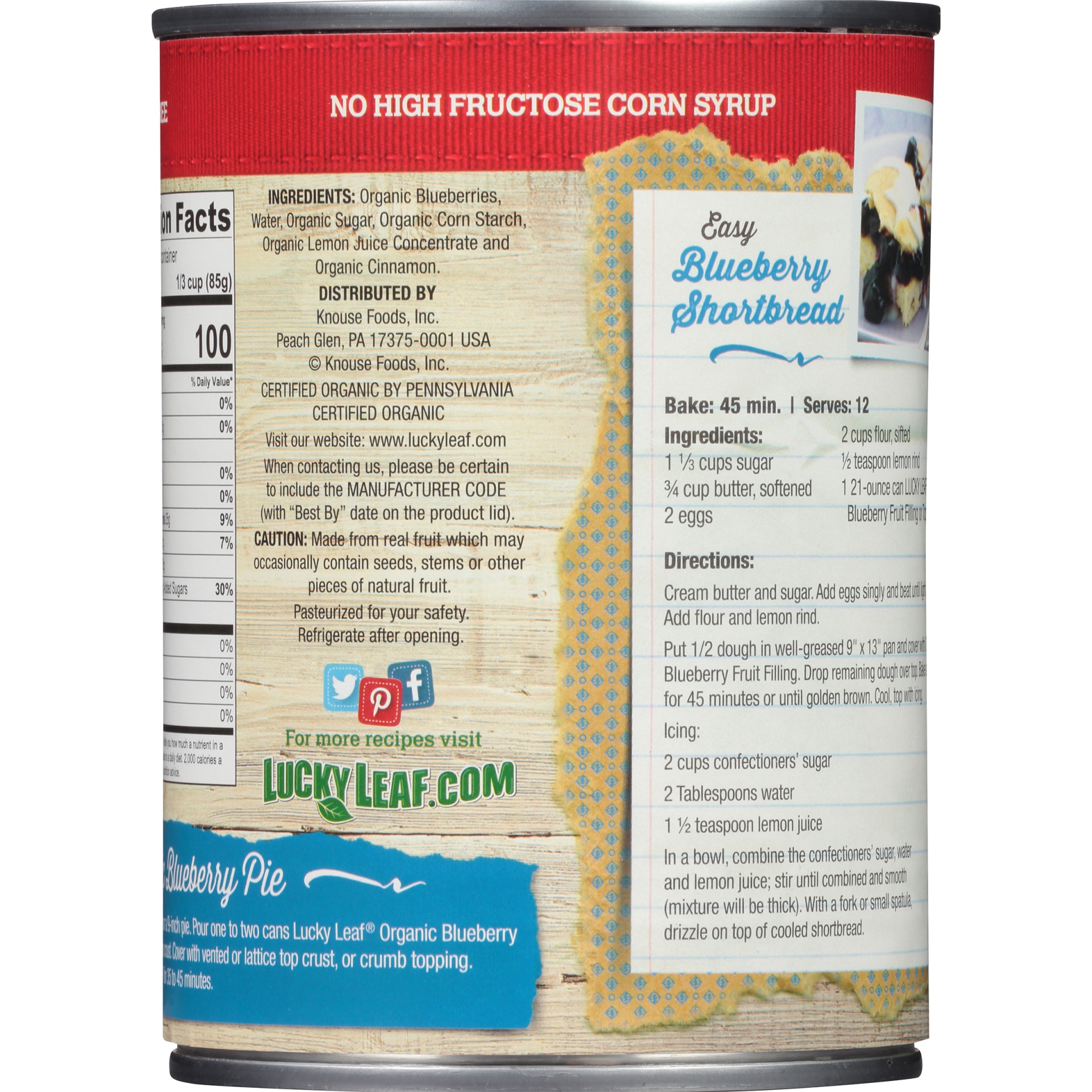 slide 4 of 6, Lucky Leaf Organic Blueberry Pie Filling, 21 oz