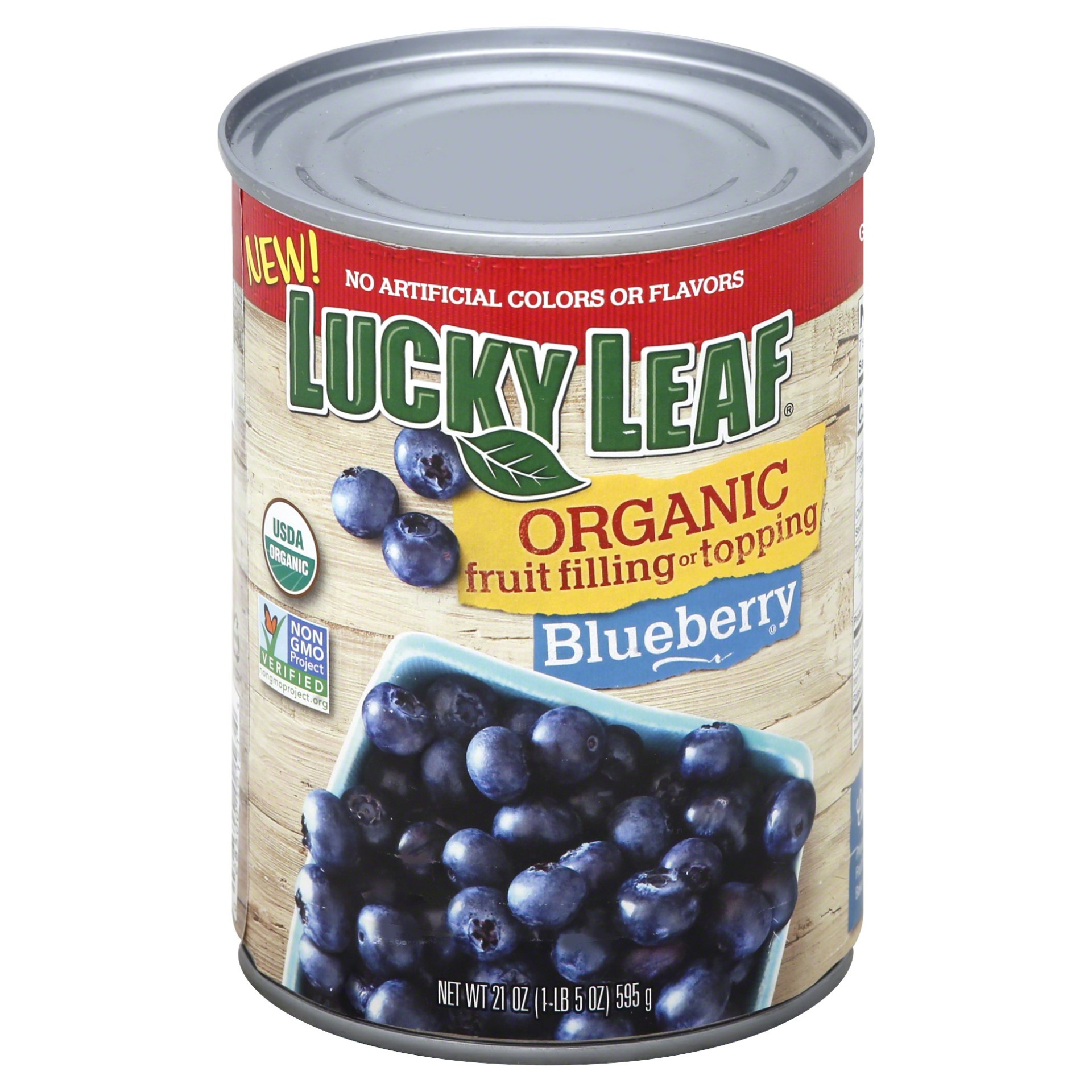 slide 1 of 2, Lucky Leaf Organic Blueberry Pie Filling, 21 oz