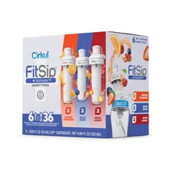 Cirkul FitSip Flavor Cartridge Variety Pack, 6-Pack (2 Mixed Berry, 2 White Cherry, 2 Orange Tangerine)