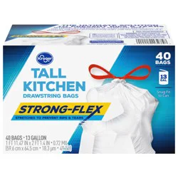 Kroger Strong-Flex Unscented Tall Kitchen 13 Gallon Drawstring Bags