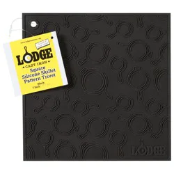Lodge Black Skillet Pattern Silicone Square 7 Inch Trivet