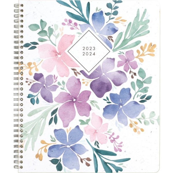 slide 1 of 4, Cambridge GreenPath Academic 2023-2024 Weekly Monthly Planner, Floral, Large, 8 1/2" x 11", 11 in