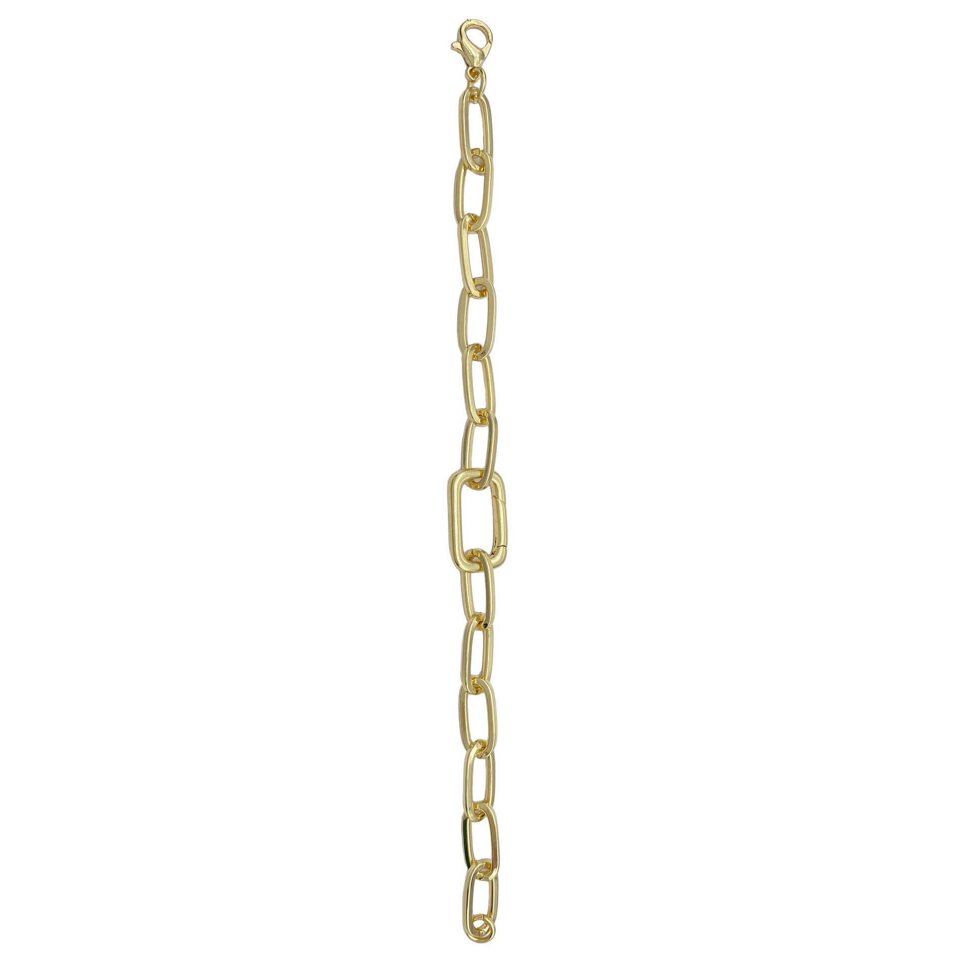 slide 3 of 6, 14k Gold Plated Paperclip Bracelet By Bead Landing, 7.1 in