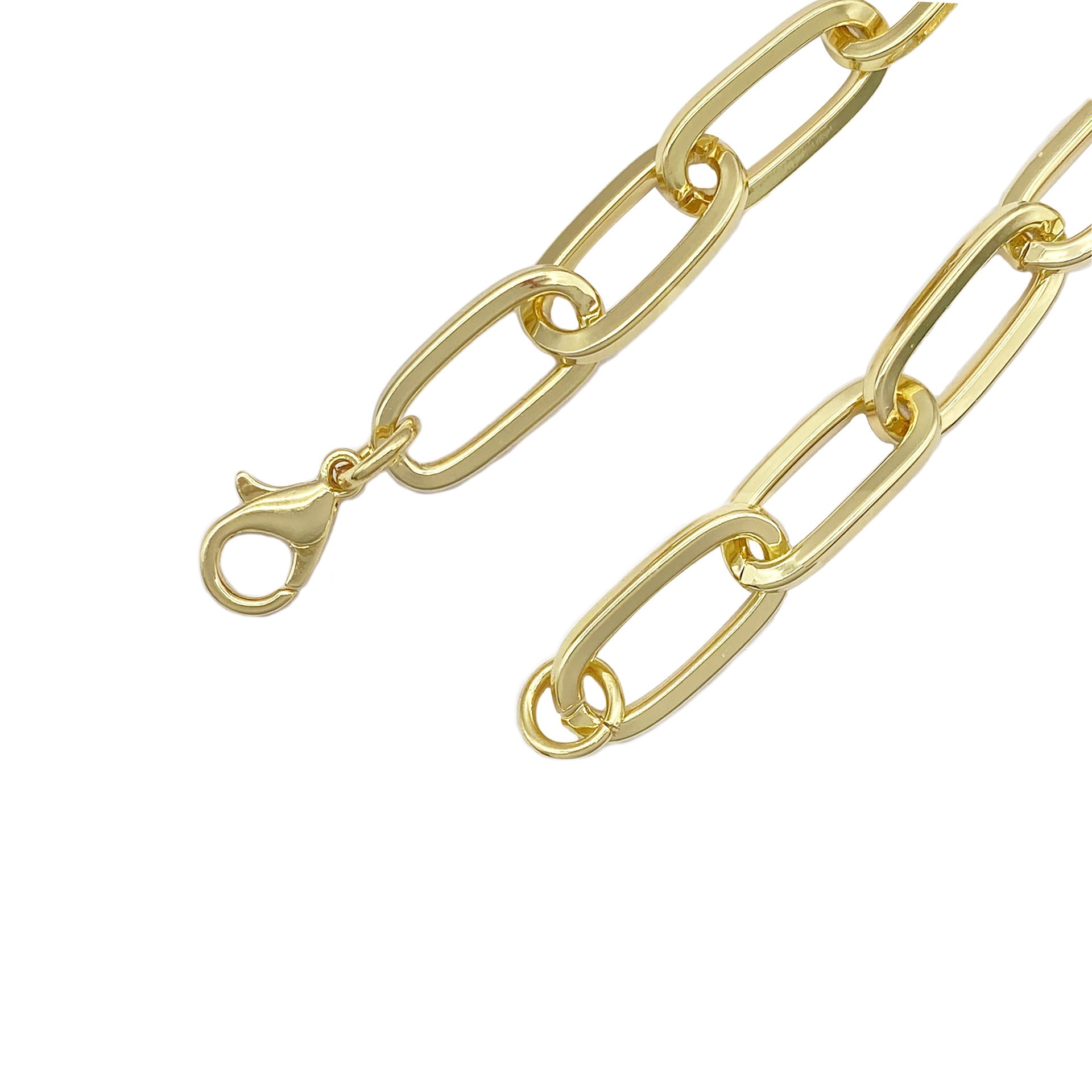 slide 4 of 6, 14k Gold Plated Paperclip Bracelet By Bead Landing, 7.1 in