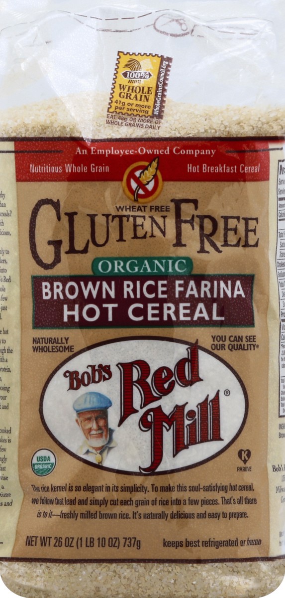 slide 5 of 6, Bob's Red Mill Organic Brown Rice Farina Hot Cereal, 26 oz