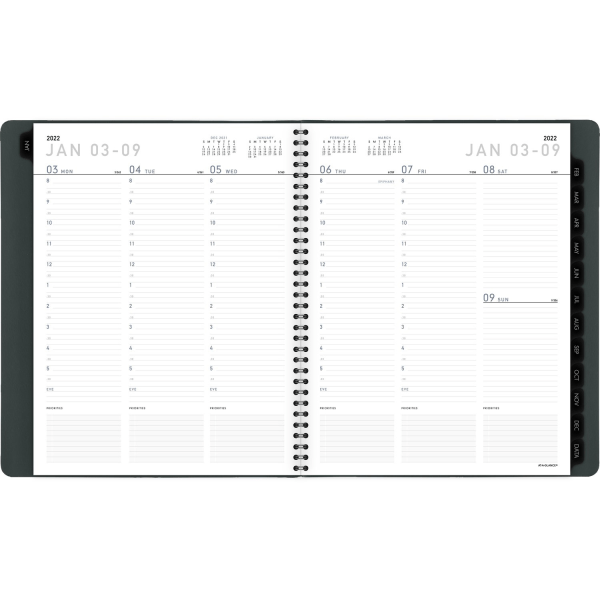 slide 2 of 10, At-A-Glance Contemporary Lite Weekly/Monthly Planner, 8-1/4'' X 11'', Black, January To December 2022, 7095Xl05, 1 ct